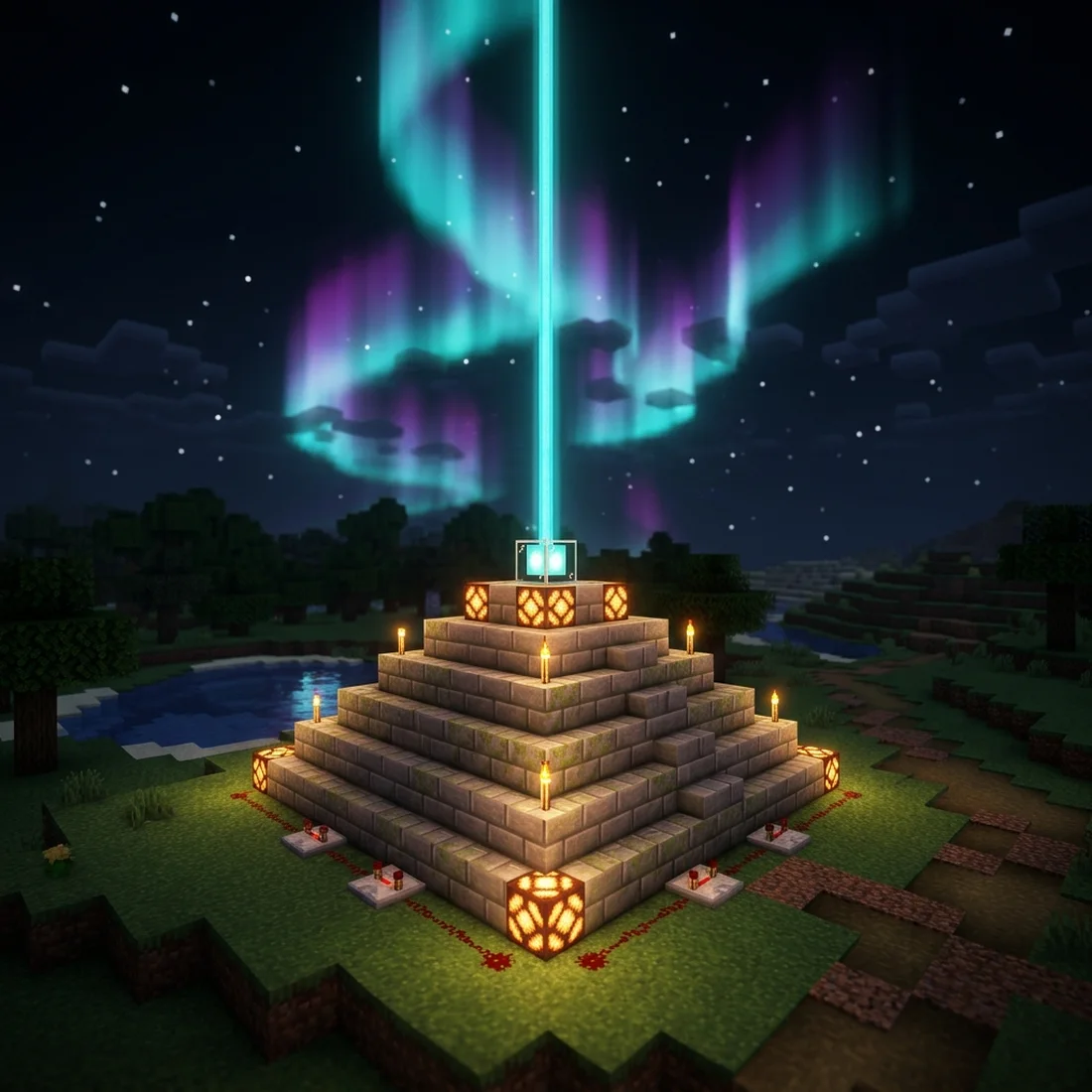 Hızla akan ışık hatları ve gün doğumu manzarası